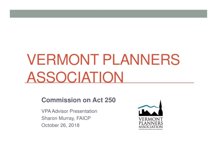 vermont planners association