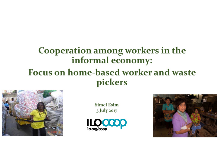 cooperation among workers in the informal economy focus