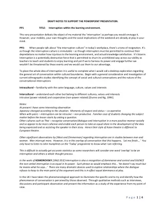 P a g e  1 | 4 PP3 On screen only  speaks for itself! Overall these ethnographic studies and