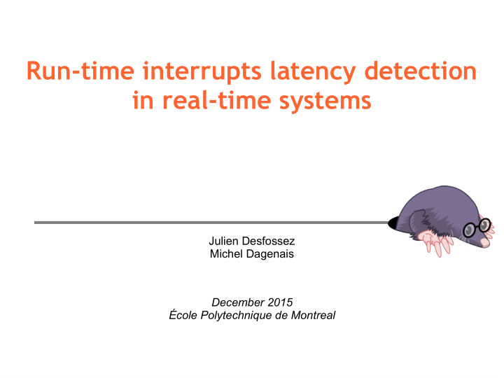 run time interrupts latency detection in real time systems