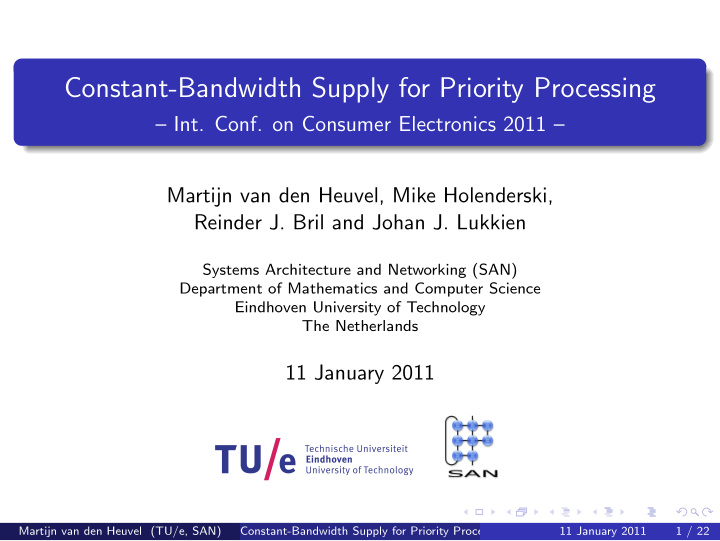 constant bandwidth supply for priority processing