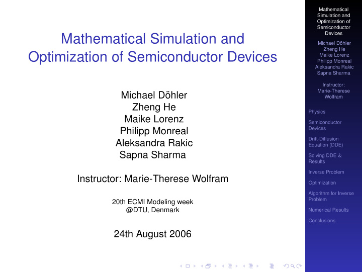 mathematical simulation and