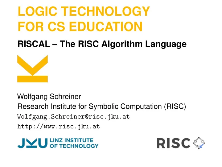 logic technology for cs education