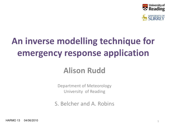 an inverse modelling technique for