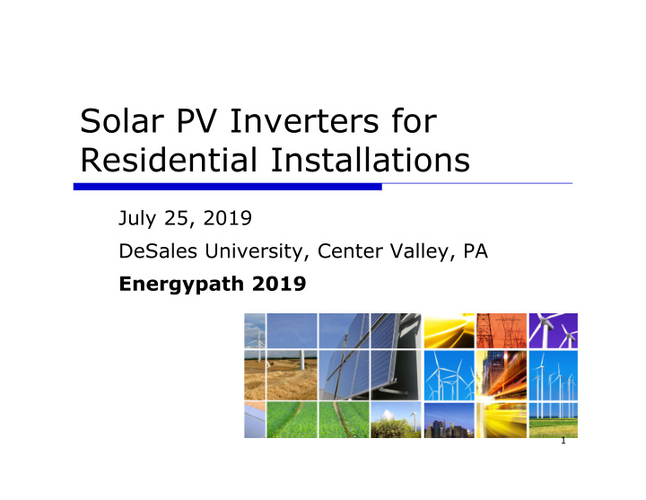 solar pv inverters for residential installations