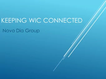 KEEPING WIC CONNECTED  Novo Dia Group  NOVO DIA GROUP, INC (NDG)  OVERVIEW  Core Competencies
