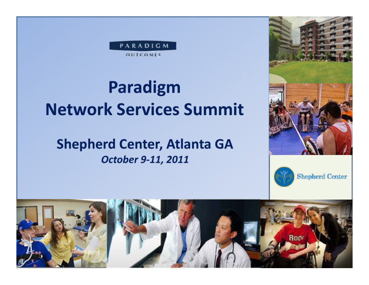 paradigm paradigm network services summit