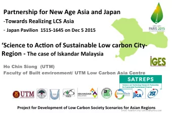 Partnership  for  New  Age  Asia  and  Japan   - Towards  Realizing