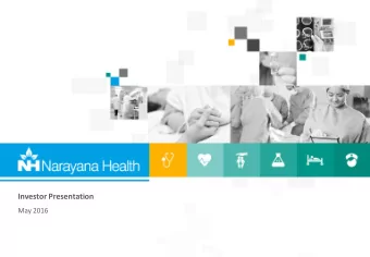 Investor Presentation  May 2016  Important Disclosure  No representation or warranty, express or