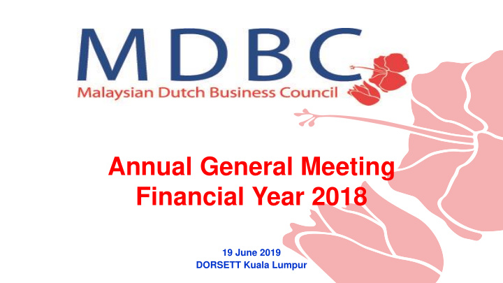 annual general meeting financial year 2018