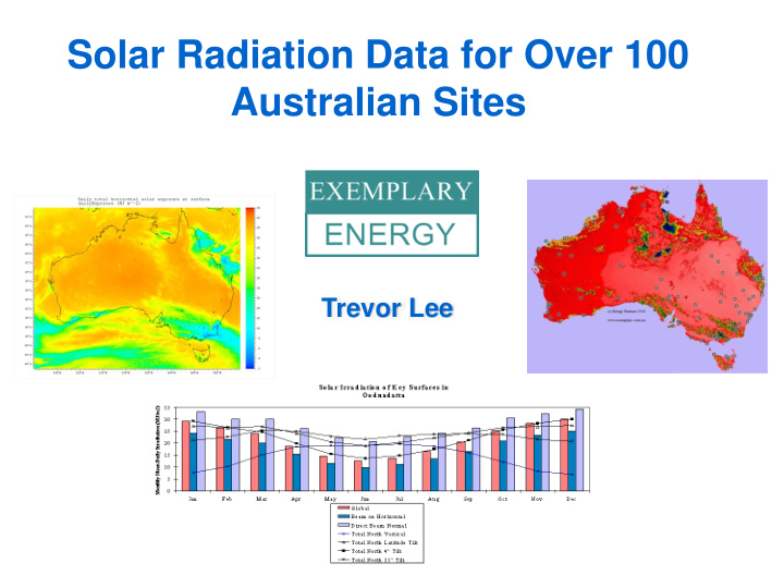solar radiation data for over 100 australian sites