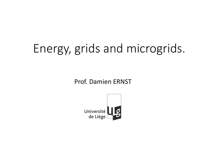 energy grids and microgrids
