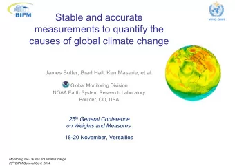 Stable and accurate  measurements to quantify the  causes of global climate change  James Butler,