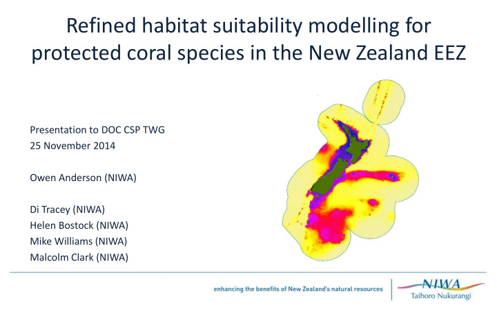 refined habitat suitability modelling for protected coral