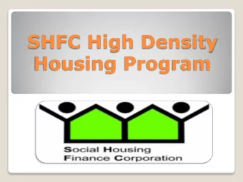 SHFC High Density  Housing Program  Overview  SHFC  SHFC HDH Program  SHFC Initiatives