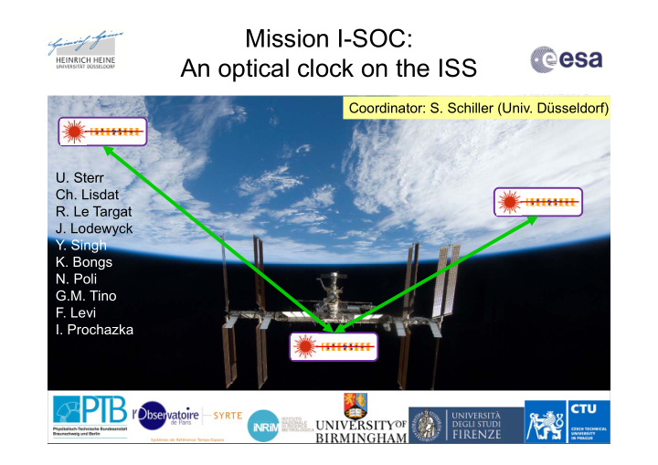mission i soc an optical clock on the iss