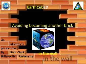 Avoiding becoming another brick  An educators  perspective  By     Rich Clark  in the wall