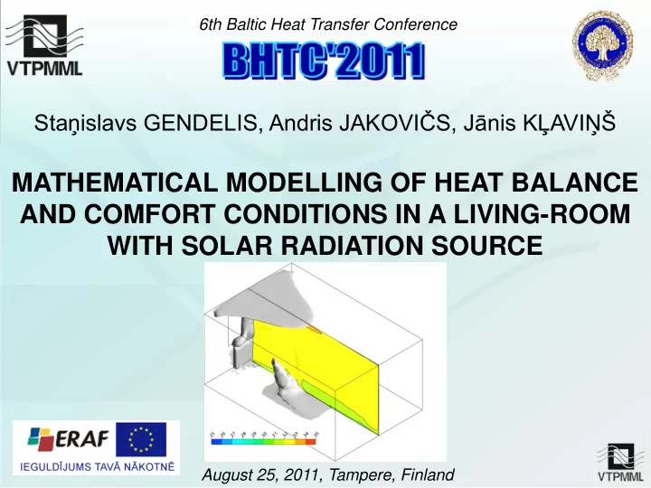 mathematical modelling of heat balance and comfort