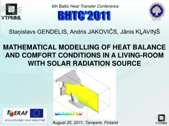 MATHEMATICAL MODELLING OF HEAT BALANCE  AND COMFORT CONDITIONS IN A LIVING-ROOM  WITH SOLAR