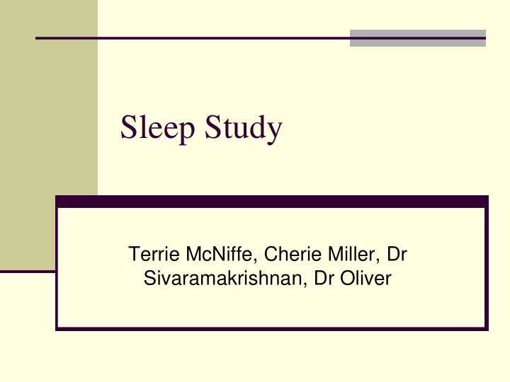 sleep study