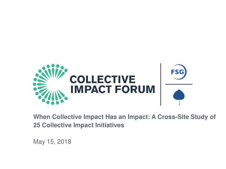 25 collective impact initiatives