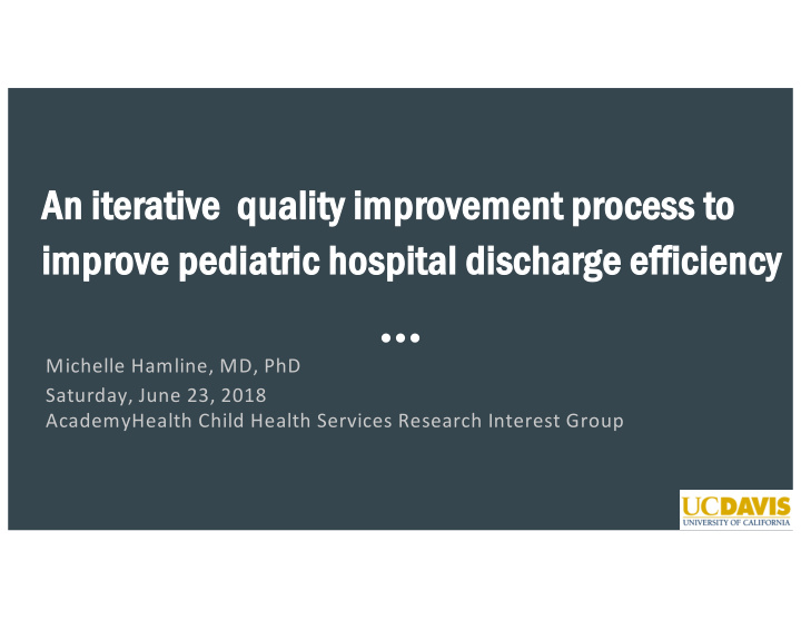 an an iterative qu quality impr provement pr process to