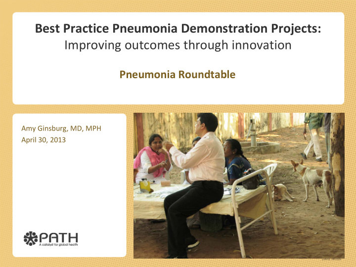 best practice pneumonia demonstration projects improving