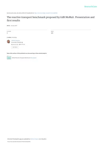 The reactive transport benchmark proposed by GdR MoMaS. Presentation and  first results Article