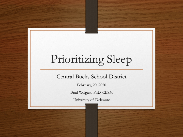 prioritizing sleep