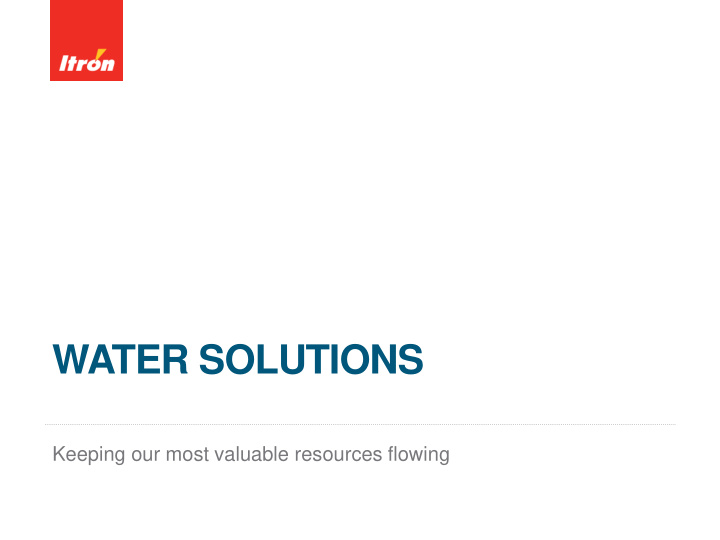 water solutions