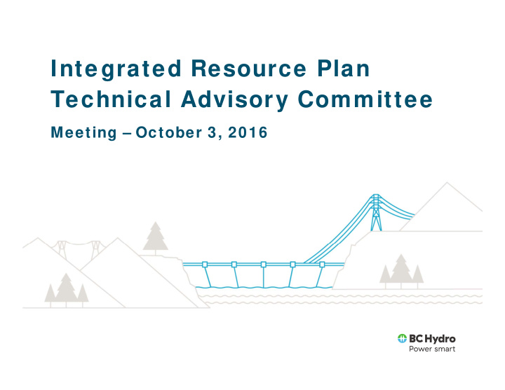 integrated resource plan technical advisory committee