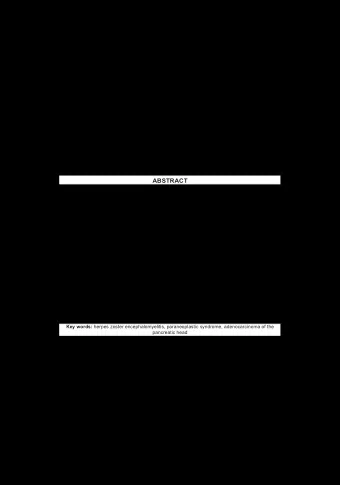 ACUTE ZOSTER ENCEPHALOMYELITIS IN  A CASE OF PANCREATIC HEAD NEOPLASM  WITH FULMINANT PROGRESSION: