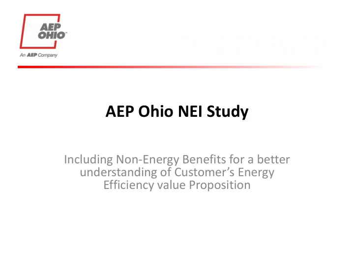 aep ohio nei study