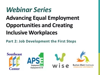 Webinar Series  Advancing Equal Employment  Opportunities and Creating  Inclusive Workplaces  Part