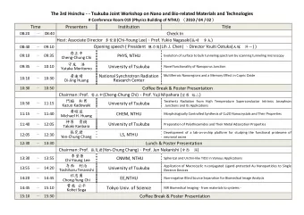 The 3rd Hsinchu   Tsukuba Joint Workshop on Nano and Bio  related Materials and