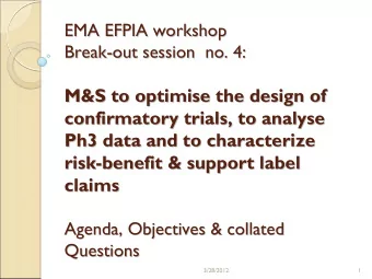 M&amp;S to optimise the design of  M&amp;S to optimise the design of  confirmatory trials, to