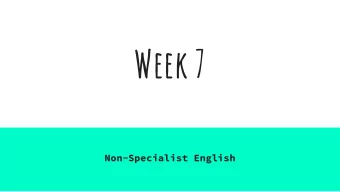 Week 7  Non-Specialist English  American v  British humor  Non-Specialist English  Irony  Erin