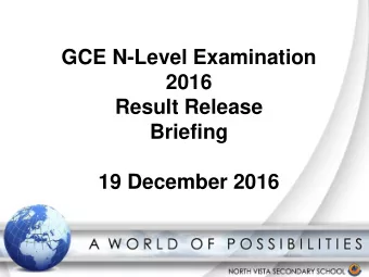 2016  Result Release  Briefing  19 December 2016  Gentle Reminder Please proceed to the General