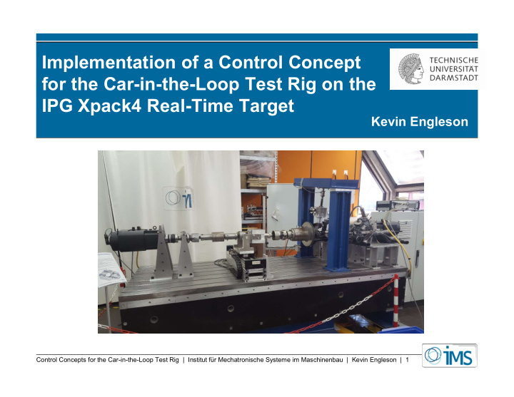 implementation of a control concept for the car in the