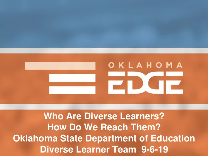 who are diverse learners