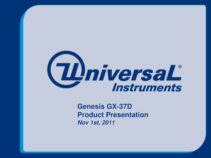 genesis gx 37d genesis gx 37d product presentation