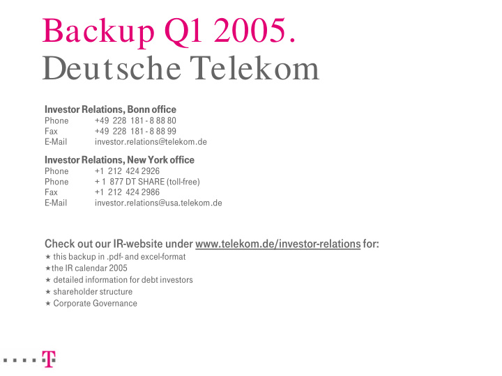 backup q1 2005 deutsche telekom