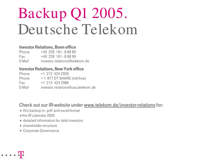 backup q1 2005 deutsche telekom