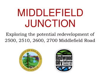 MIDDLEFIELD  JUNCTION  Exploring the potential redevelopment of  2500, 2510, 2600, 2700 Middlefield