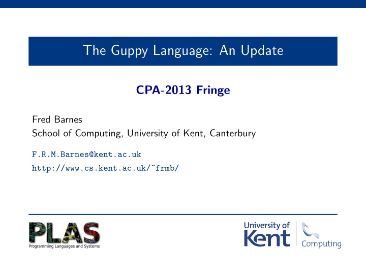 the guppy language an update