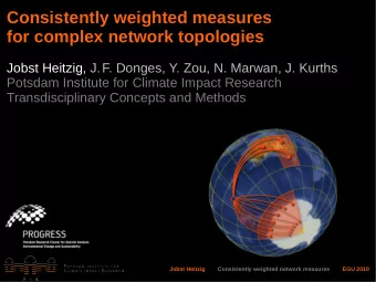 Consistently weighted measures  for complex network topologies  Jobst Heitzig, J. J.  F. Donges, Y.