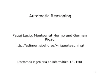 Automatic Reasoning  Paqui Lucio, Montserrat Hermo and German  Rigau