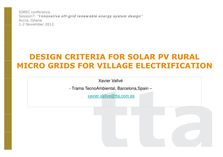 design criteria for solar pv rural micro grids for