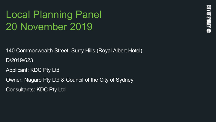 local planning panel 20 november 2019