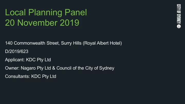 local planning panel 20 november 2019